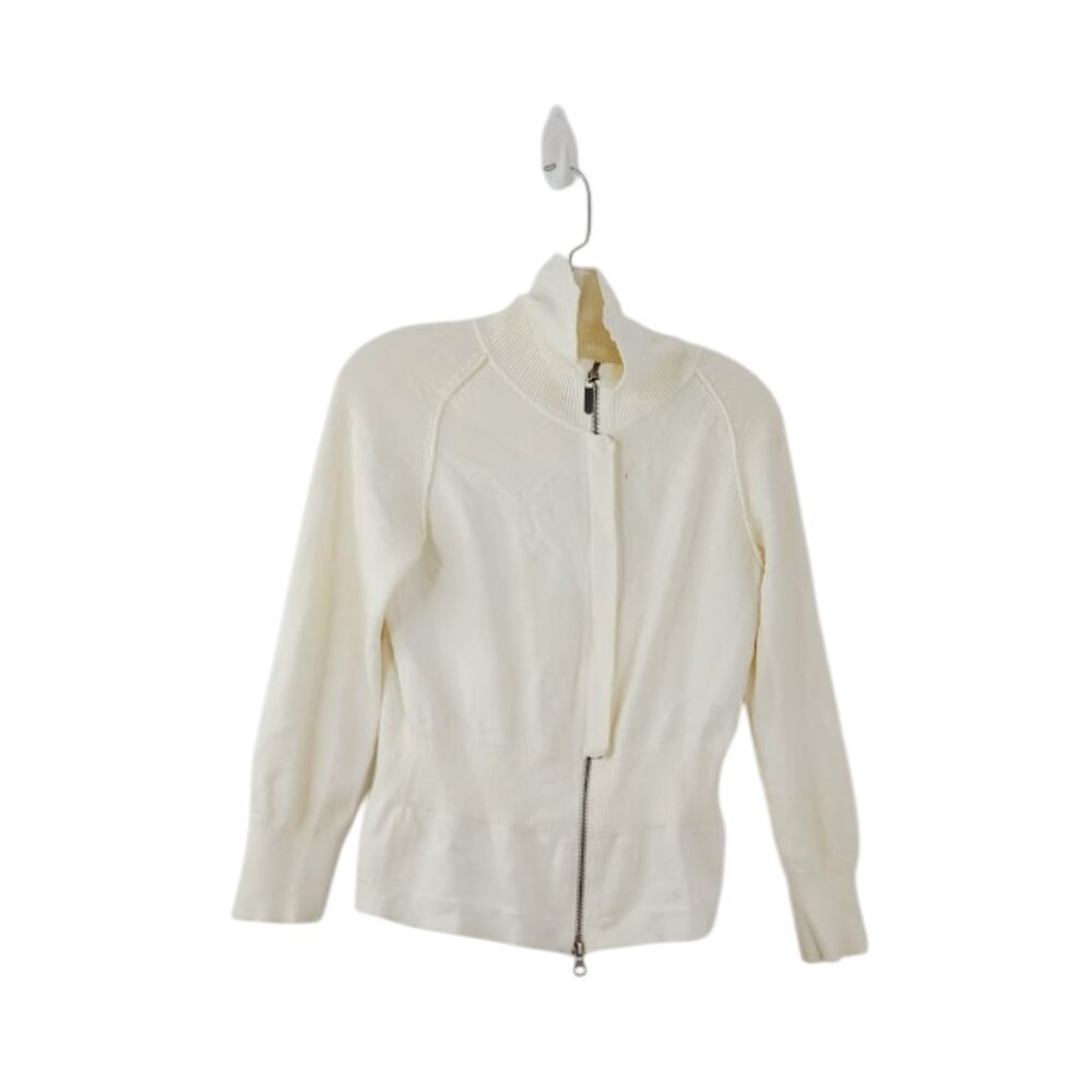 Armani Exchange Women's White Classic‎ Full Zip Thermal Sweater Size M
